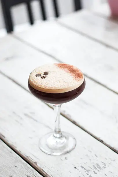 Photo of Espresso martini cocktail trendy drink coffee