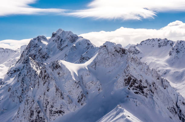 istock Winter mountains panorama with ski slopes, Bareges, Pyrenees 932627566
