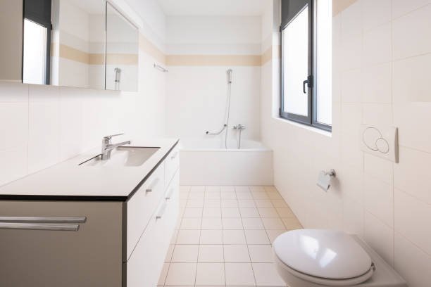 istock Interior of modern apartment, empty bathroom 932628110