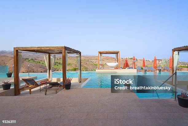 Luxury Outdoor Pool Spa Stock Photo - Download Image Now - Aquatic Sport, Blue, Clean