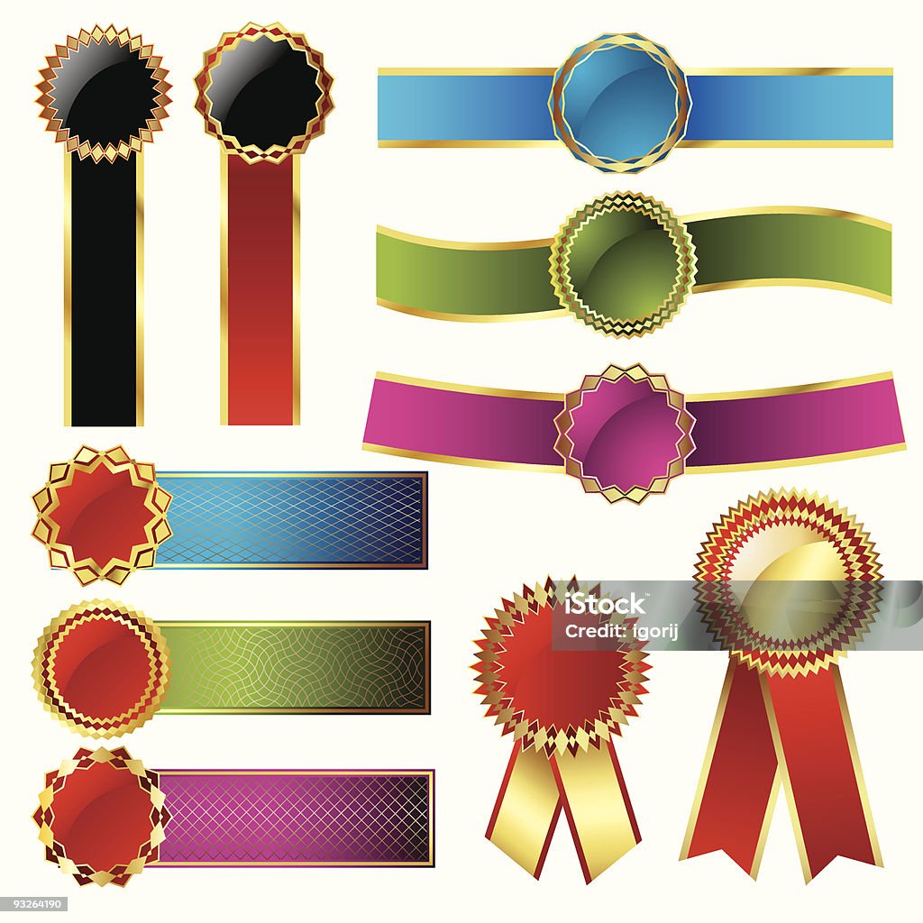 Labels Vs Ribbons Labels And Ribbons Stock Illustration - Download Image Now - Arranging ...