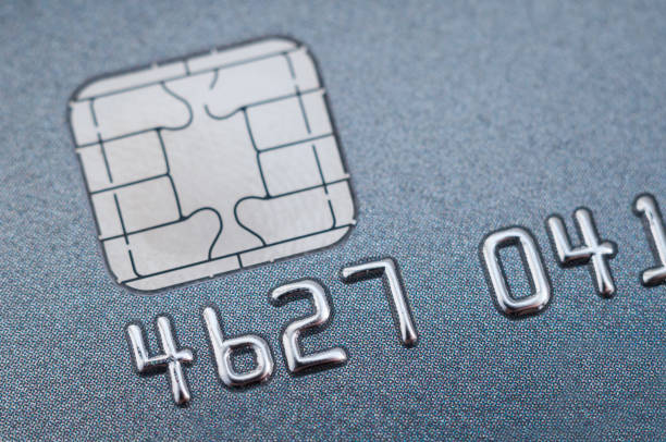 istock credit card close-up with a chip and numbers