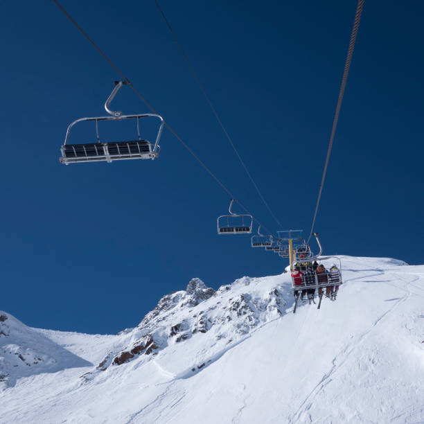 istock Winter mountains panorama with ski slopes, Bareges, Pyrennees 932650636