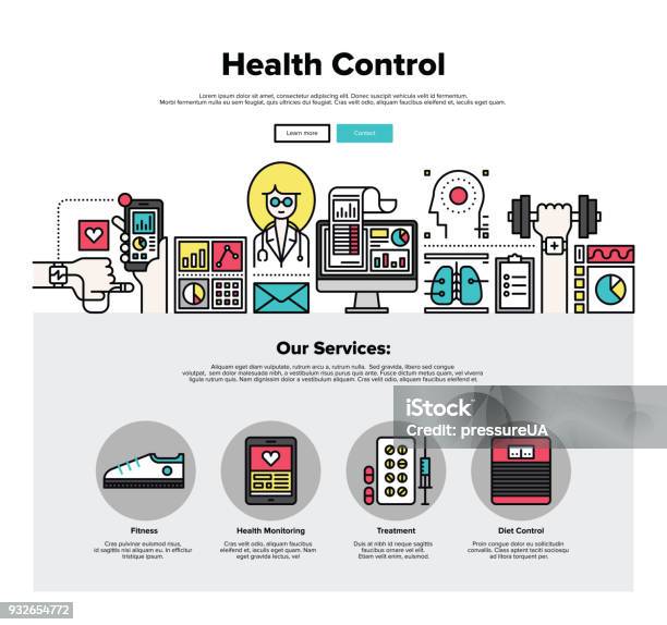 Gealth Control Health Control Flat Line Web Graphics Stock Illustration - Download ...