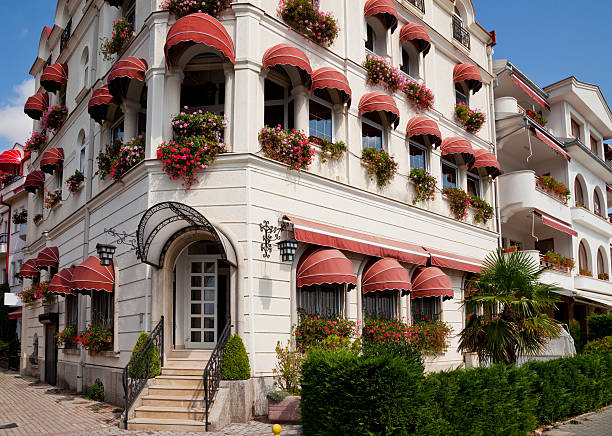istock buildings with awnings in Ohrid 93265486