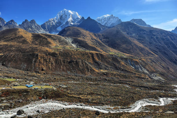 istock View of peak range near Macchermo, Nepal 932655036