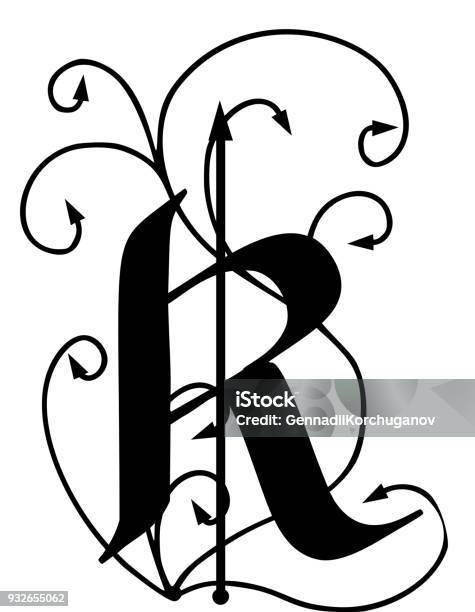 Letter R With Arrows Stock Illustration - Download Image Now - Alphabet, Arm, Bright