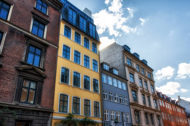 Building facade, Copenhagen, Denmark stock photo