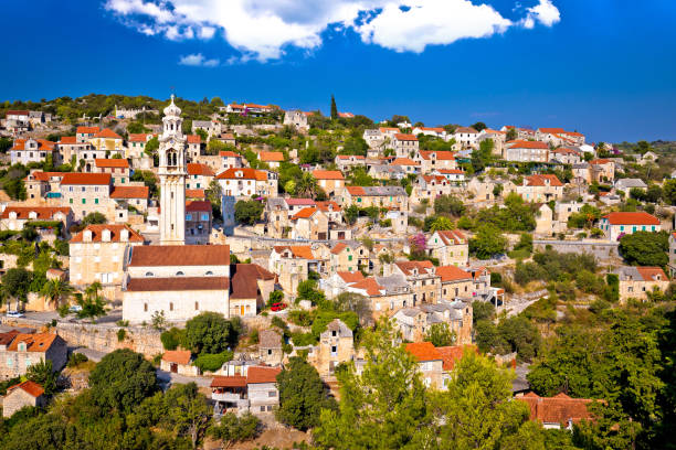 istock Stone village Lozisca on Brac island view, Dalmatia, Croatia 932670310