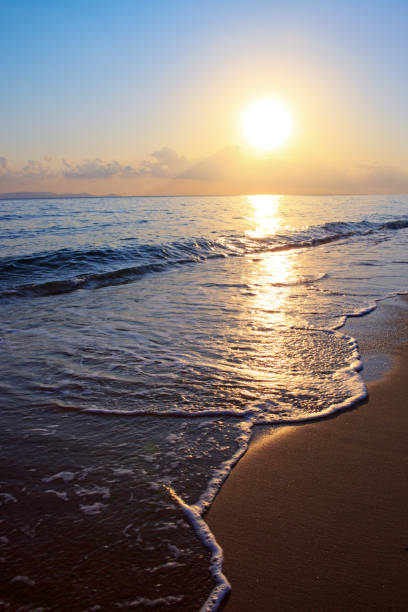 istock Beautiful sunrise on the Greek beach 932676018