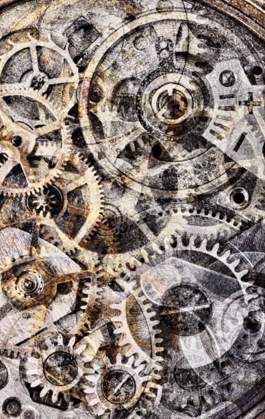 istock grey and yellow old abstract pinion mechanism background 932684606