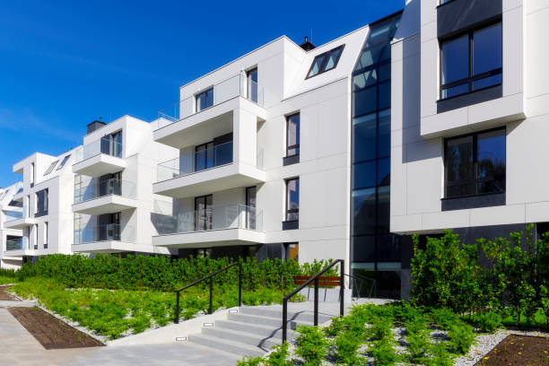istock New apartment buildings with a modern white facade 932692742