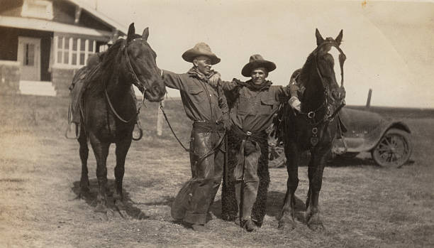 Two cowboys, 1926  cowboy photos stock pictures, royalty-free photos & images