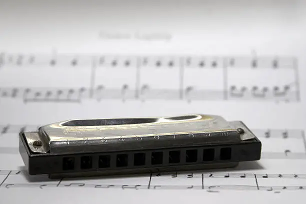 Photo of Harmonica on Sheet Music