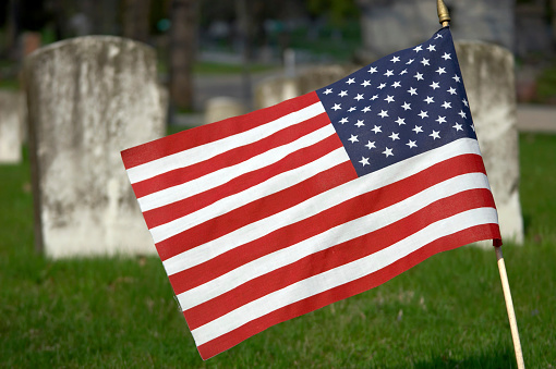 American Flag at Cemetery