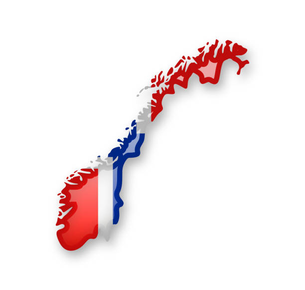 istock Norway flag and contour of the country. 932706286