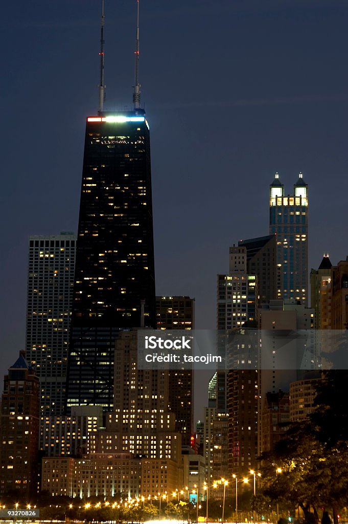 Chicago bei Nacht - Lizenzfrei Architektur Stock-Foto