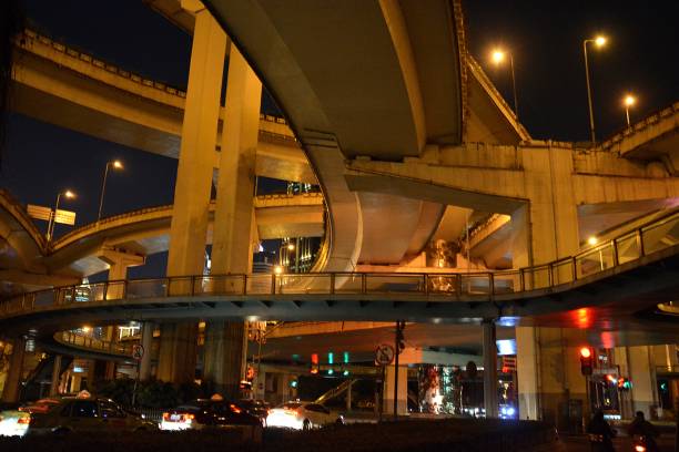 istock Nine Dragons pillar road interchange, Shanghai, China 932710426