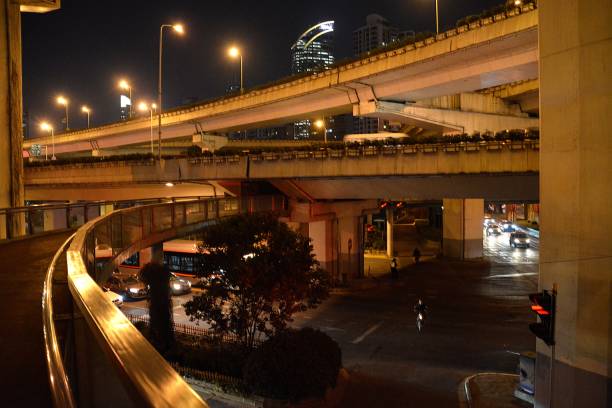 istock Nine Dragons pillar road interchange, Shanghai, China 932713272