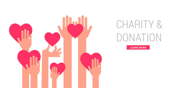 Charity, giving and donation poster template Charity, giving and donation concept poster template bloody money stock illustrations