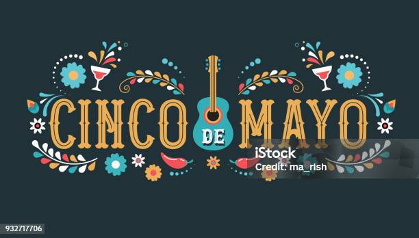 Cinco De Mayo 5 Mai Feiertag In Mexiko Fiestabanner Und Posterdesign Mit Flaggen Stock Vektor Art und mehr Bilder von Cinco de Mayo