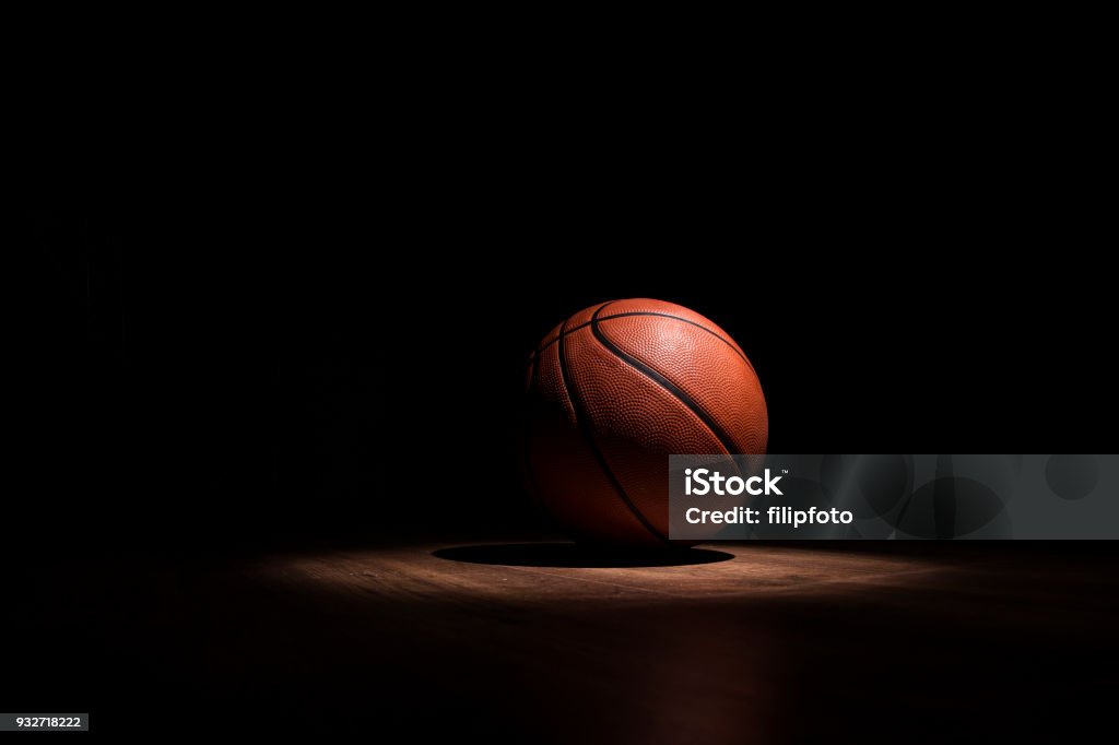 Basketball ball spotlight Basketball - Ball Stock Photo