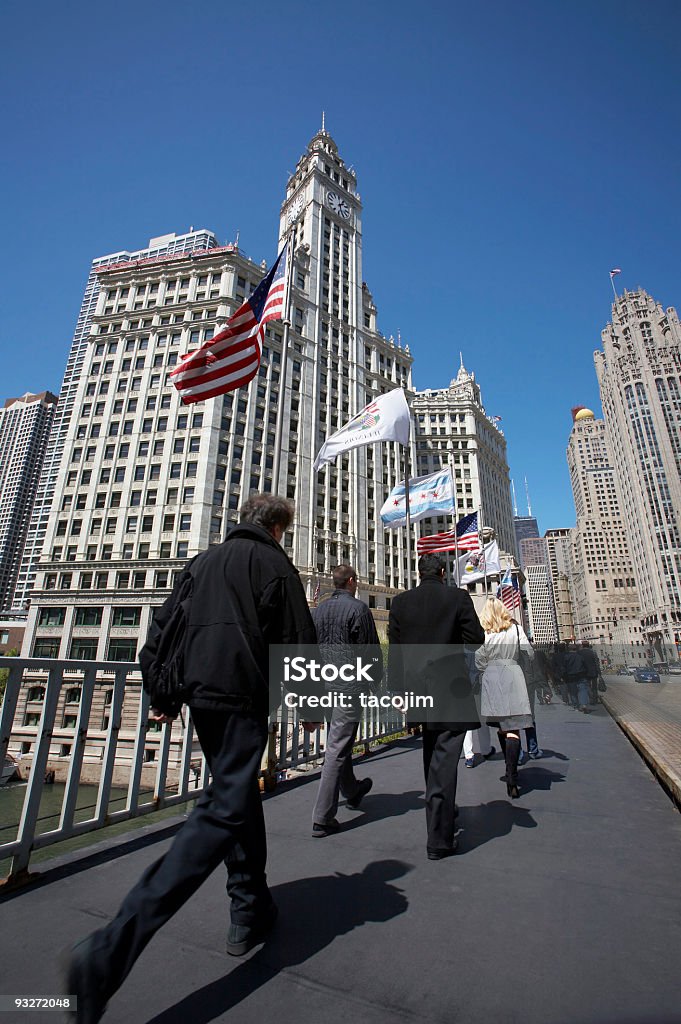 Chicago-Pont & Wrigley Building - Photo de Chicago - Illinois libre de droits