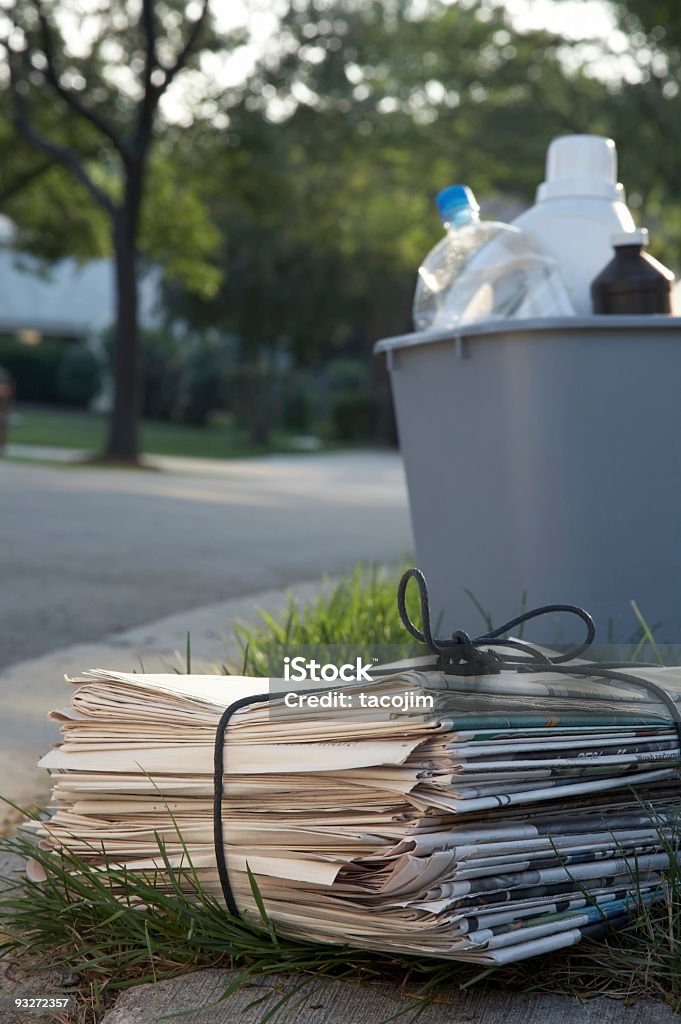 Curbside Reciclagem - Royalty-free Jornal Foto de stock