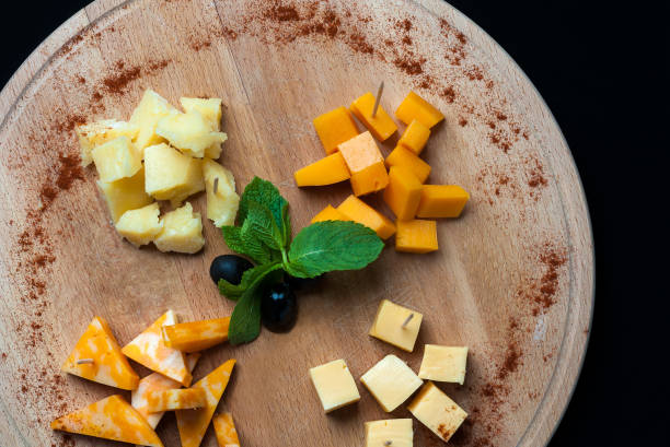 istock food on a black background with a beautiful serve 932730050