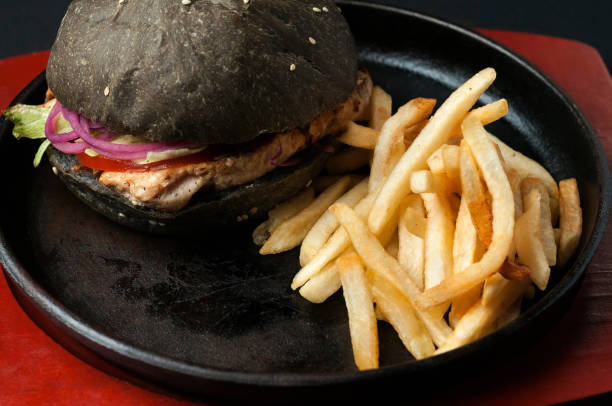 istock food on a black background with a beautiful serve 932736152
