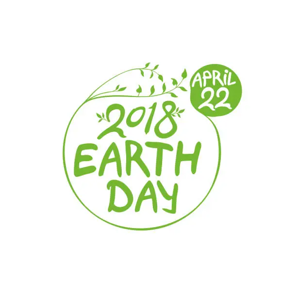 Vector illustration of Earth Day. April 22. 2018.