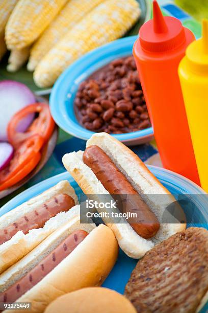 Piquenique De Verão Alimentos - Fotografias de stock e mais imagens de Ao Ar Livre - Ao Ar Livre, Cachorro-quente, Carne