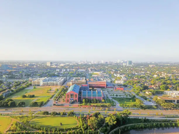 Photo of Aerial view Fourth Ward district west of downtown Houston, Texas