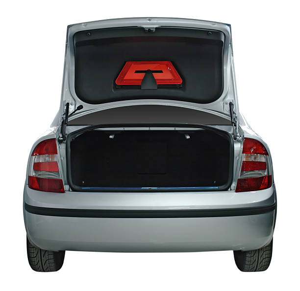 Rear view of a generic car with an open trunk  trunk stock pictures, royalty-free photos & images