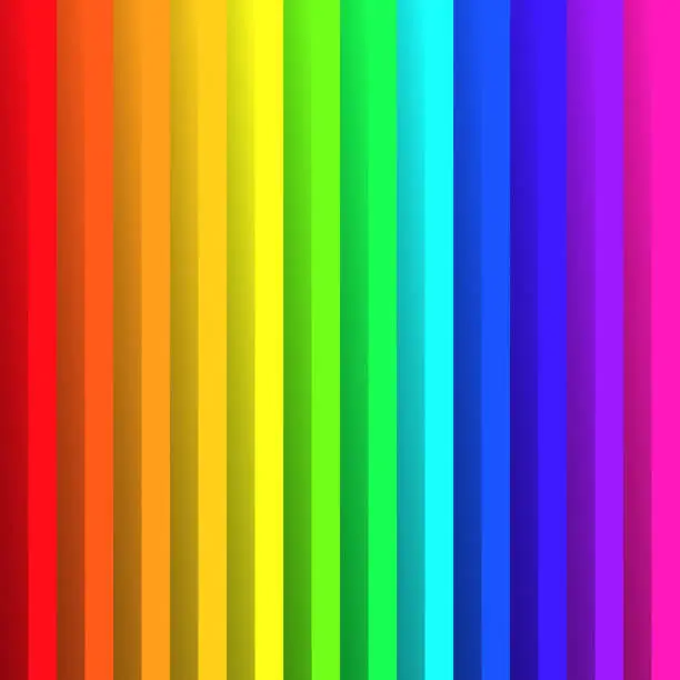 Vector illustration of Folded paper in colors of rainbow spectrum. With shadow effect. Happy abstract vector background wallpaper