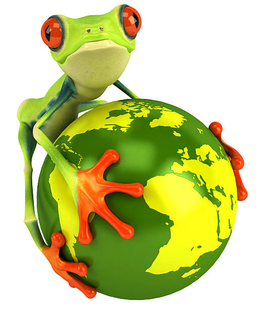 grenouille protégeant le monde - frog three dimensional shape animal green photos et images de collection