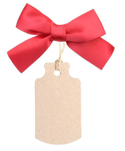 istock Blank tag tied with red ribbon 932790030