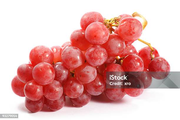 Bunch Of Red Grapes On A White Background Stock Photo - Download Image Now - Bunch, Color Image, Food