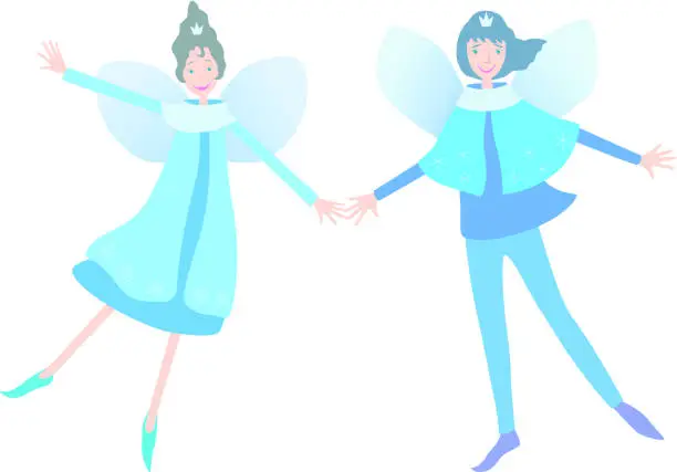 Vector illustration of couple of elves