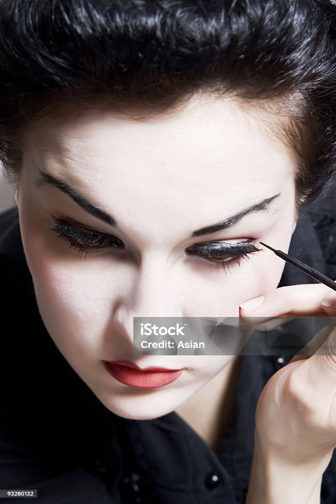 Geheimnisse von make-up - Lizenzfrei Attraktive Frau Stock-Foto