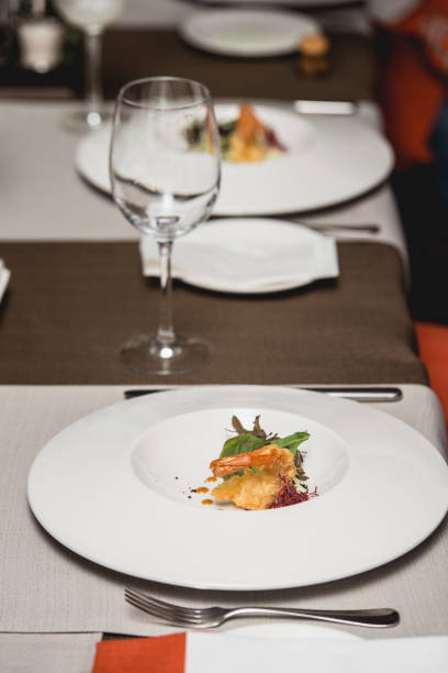 istock delicious shrimp in a restaurant. small portion 932806224