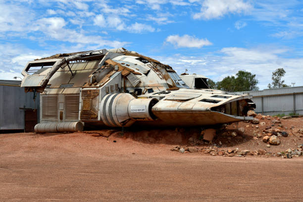 Coober Pedy, SA, Australia - November 14, 2017: Futuristic vehicles from former film location in the outback around the village in South Australia