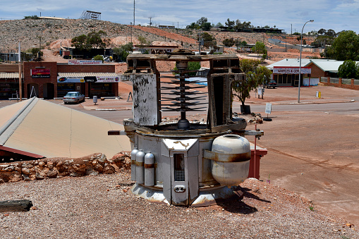 Coober Pedy, SA, Australia - November 14, 2017: Futuristic vehicles from former film location in the outback around the village in South Australia