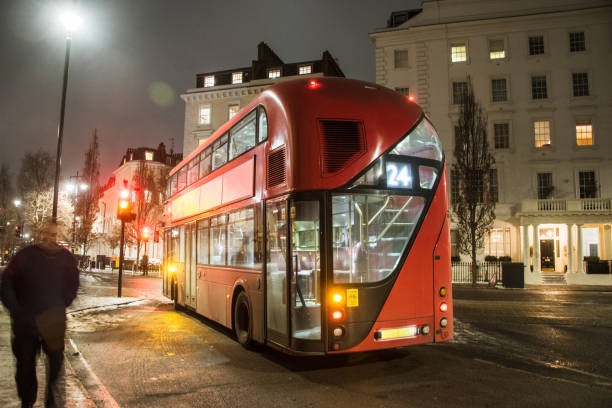 istock Bus in London at night 932815548