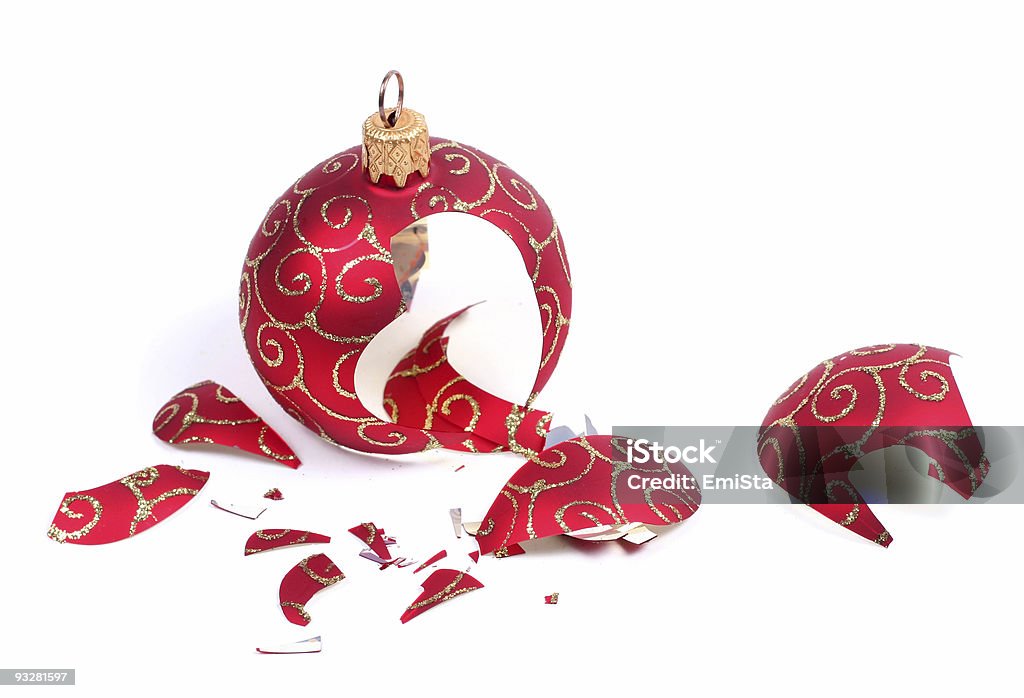 broken Christmas ball  Breaking Stock Photo