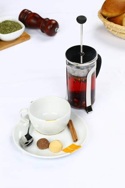 istock Cups of tea with french press 932816164