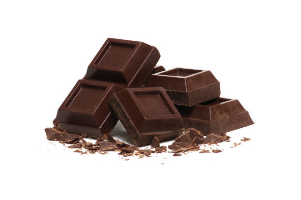 barra rotta di cioccolato fondente - cioccolato fondente foto e immagini stock