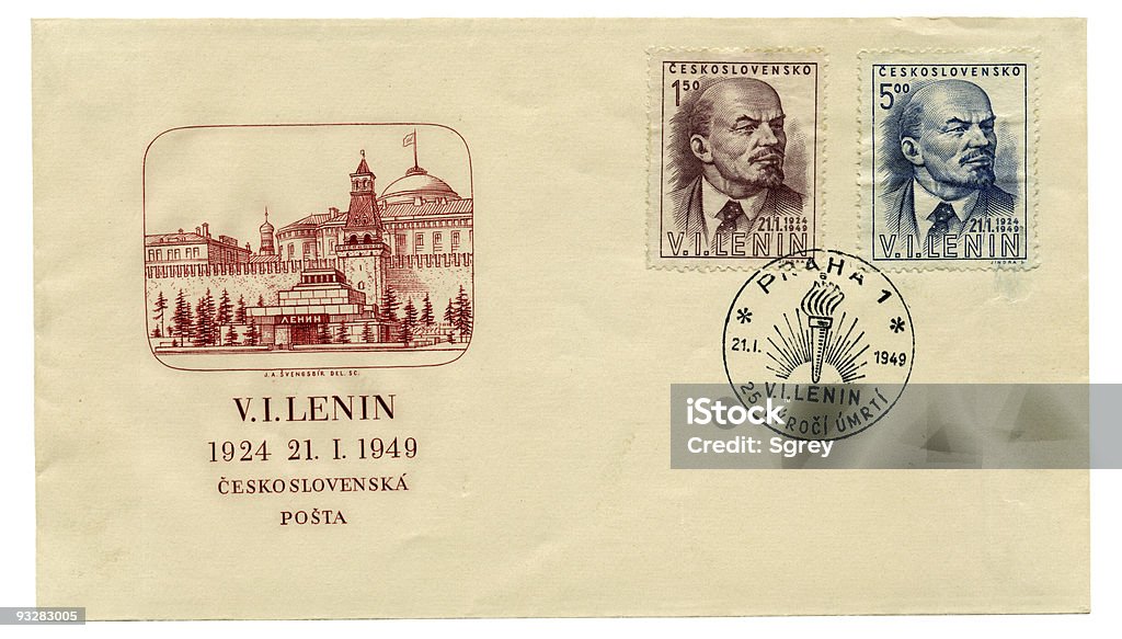 Envelope com Lenin - Foto de stock de Antiguidade royalty-free