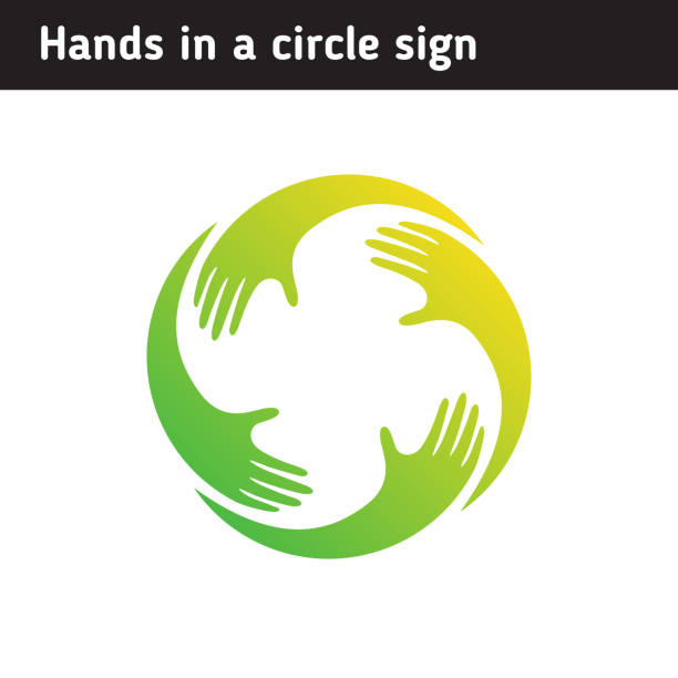 illustrations, cliparts, dessins animés et icônes de mains dans un cercle, un symbole du travail d’équipe, soutien - circle human hand friendship sign