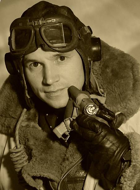 Vintage WW2 RAF Pilot  pilot photos stock pictures, royalty-free photos & images